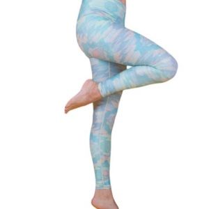 Teeki Hot Pant Legging. Blue Southwestern. Size Medium.